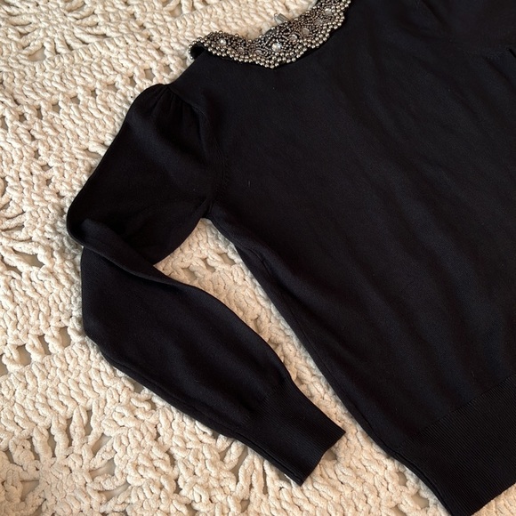 NWT Joseph A. Beaded Collared Cardigan - Picture 3 of 10